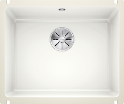 Мойка Blanco Subline 500-U керамика, глянцевый белый, отводная арматура InFino®