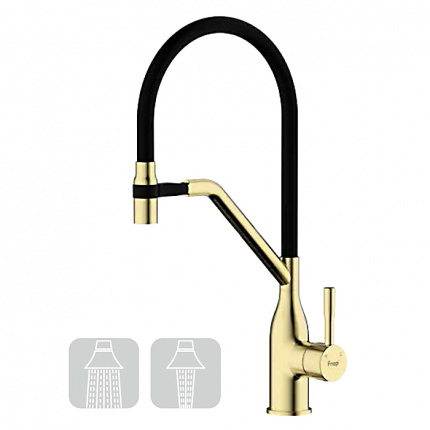  Смеситель для кухни с гибким изливом Frap H97 F4497-3 золотой сатин