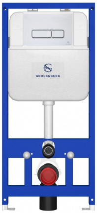 Инсталляция для унитаза с кнопкой для смыва Grocenberg GS3050-KP3060W белый