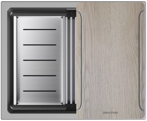 Мойка для кухни Paulmark IT-GRANIT LUMI-MULTI SINK 55 UNI, артикул LU-MULTI 55-GRM серый металлик