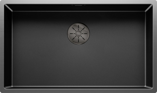 Мойка Blanco Claron 700-U Dark steel черный, отводная арматура InFino