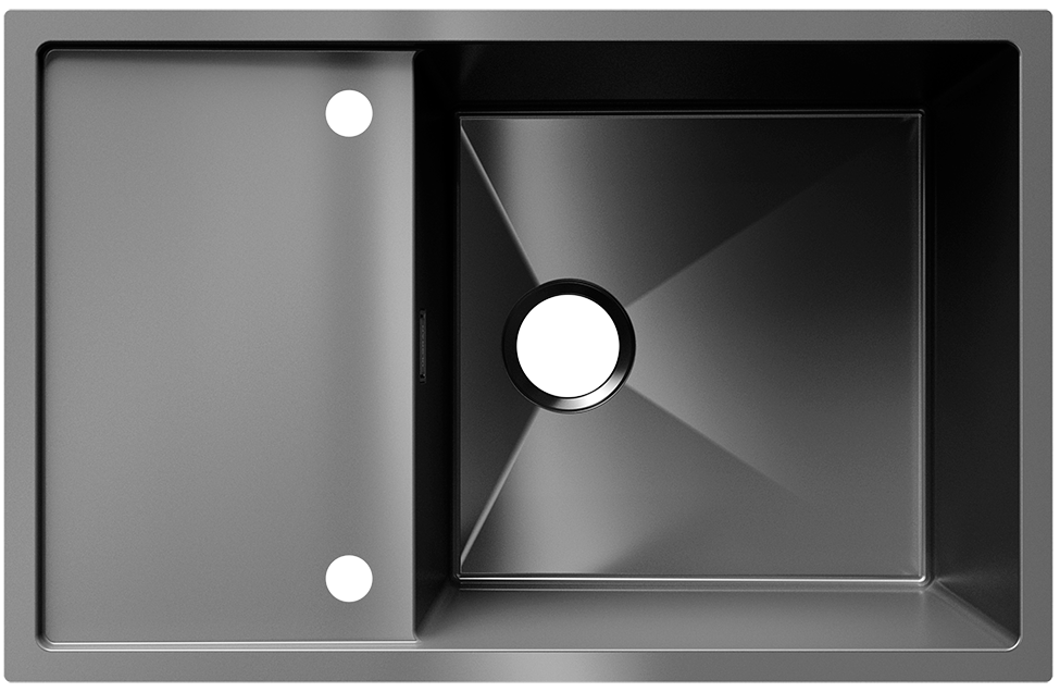 Мойка для кухни Ulgran STEEL 780x500 реверсивная, черная брашированная сталь