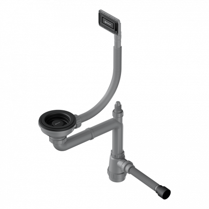 Арматура для одночашевых моек с универсальным прямоугольным переливом WK-1-UN GB графит