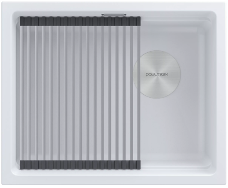 Мойка для кухни Paulmark IT-GRANIT LUMI-PRO 55 UNI, артикул LU-PRO 55-WH белый