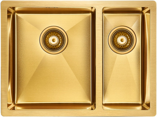 Мойка для кухни Paulmark Zusat PM225944-BGL, чаша слева, PVD, брашированное золото