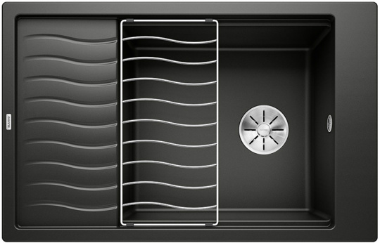 Мойка для кухни Blanco Elon XL 6 S Silgranit черный, кл-авт. InFino