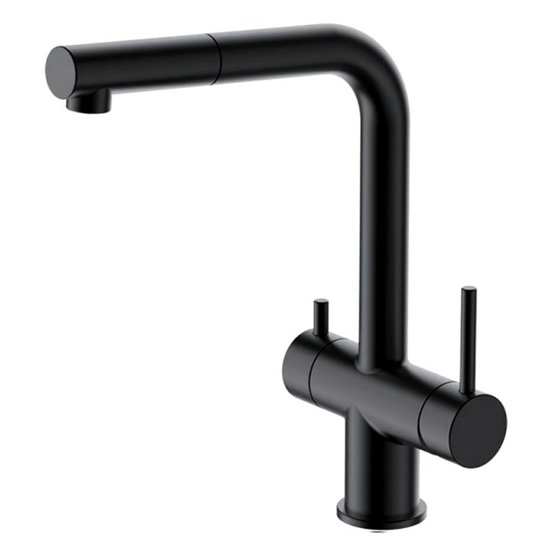 Смеситель для кухни со встроенным фильтром (краном) под питьевую воду Gappo G97 G4397-76 черный