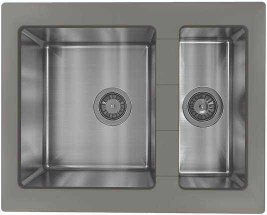 Мойка для кухни Florentina Комби 640К Серый шелк