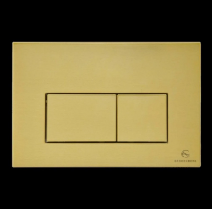 Кнопка смыва для унитаза (металл) GROCENBERG KM3070MG Матовое золото