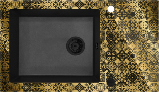 Мойка Deante Capella Precious ZSC GG2C metallic graphite/golden, клапан-автомат