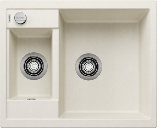 Мойка для кухни Blanco Metra 6 мягкий белый, клапан-автомат