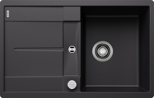 Мойка для кухни Blanco Metra 45 S-F черный, клапан-автомат