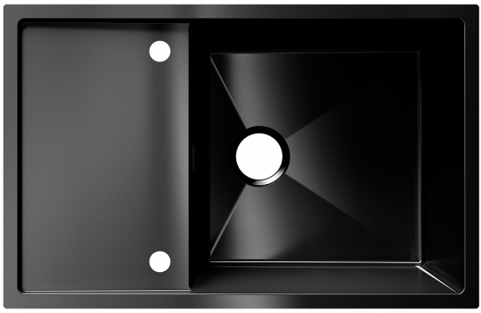 Мойка для кухни Ulgran STEEL 780x500 реверсивная, вороненая сталь