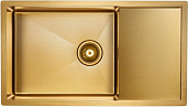 Мойка для кухни Paulmark Platte PM807844-BG, PVD, брашированное золото