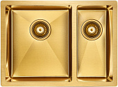 Мойка для кухни Paulmark Zusat PM225944-BGL, чаша слева, PVD, брашированное золото