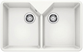 Мойка для кухни Blanco Villae Double керамика, глянцевый белый