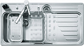 Мойка Franke Largo LAX 214 полированная, чаша слева, вентиль-автомат + аксессуары