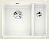 Мойка Blanco Subline 350/150-U керамика, глянцевый белый, отводная арматура InFino®