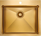 Мойка для кухни Paulmark Isar PM805951-BG, брашированное золото, PVD