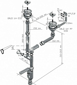 Alveus Двойной сифон FI 114 c переливом ECO 3 1/2" 1082237