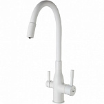 Смеситель для кухни с гибким изливом Frap F4396-8 белый