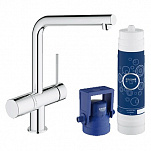 Комплект со смесителем для мойки Grohe Blue Minta New Pure (фильтрация, L-излив), хром (31345002)