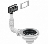 Alveus Monarch Выпуск для мойки 3 1/2 c рамкой и заглушкой (гофра), антрацит