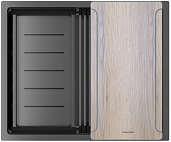 Мойка для кухни Paulmark нержавеющая сталь NEXT-MULTI SINK 54 UNI, артикул PM785445-GM вороненая сталь