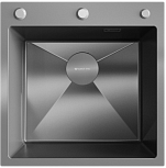 Мойка для кухни Ulgran STEEL 500x500 черная брашированная сталь