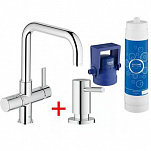 Смеситель для кухни с дозатором жидкого мыла GROHE Blue Pure Cosmopolitan 124106