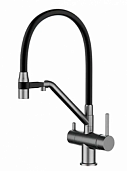 Смеситель для кухни с гибким изливом Gappo G4398-89 оружейная сталь