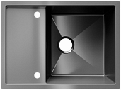 Мойка для кухни Ulgran STEEL 680x500 реверсивная, черная брашированная сталь