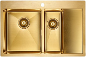 Мойка для кухни Paulmark Liga PM227851-BGL чаша слева, PVD, брашированное золото