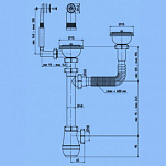 Сифон Ани Грот 3.1/2" x 40 двойной р/ур, с пер.и отводом