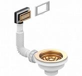 Alveus Monarch Выпуск для мойки 3 1/2 c рамкой и заглушкой (гофра), бронза