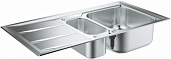 Мойка для кухни из нержавеющей стали Grohe K400+ 1.5 чаши с крылом