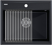 Мойка для кухни Paulmark Stepia-60 PM115951-BLM черный металлик в комплекте с ролл-матом