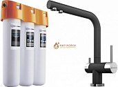 Комплект Omoikiri. Смеситель Nagano BL черный + Фильтр Pure Drop Lite