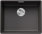 Мойка Blanco Subline 500-F тёмная скала, отводная арматура InFino®