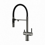 Смеситель для кухни Paulmark Gravity Gr213888-GM   Вороненая сталь