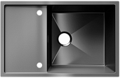 Мойка для кухни Ulgran STEEL 780x500 реверсивная, черная брашированная сталь