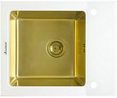 Мойка для кухни Seaman Eco Glass SMG-610W-Gold, вентиль-автомат