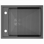 Мойка для кухни Paulmark SHELF 58 UNI PM725846-GM вороненая сталь