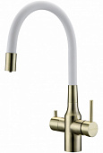 Смеситель для кухни Paulmark Salix Sa213419-BRw бронза, белый шланг