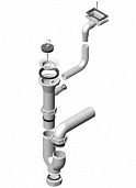 Одинарный сифон Alveus FI 70 c горизонтальным переливом (1012008)