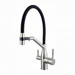 Смеситель для кухни с гибким изливом Frap F4397-5 сатин