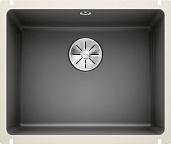 Мойка Blanco Subline 500-U керамика, базальт, отводная арматура InFino®
