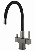 Смеситель для кухни с гибким изливом Gappo G4395-39 оружейная сталь